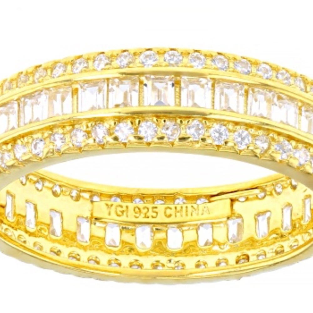 JTV Bella Luce 18k Yellow Gold Over Sterling Silver Band Ring 3.25ctw